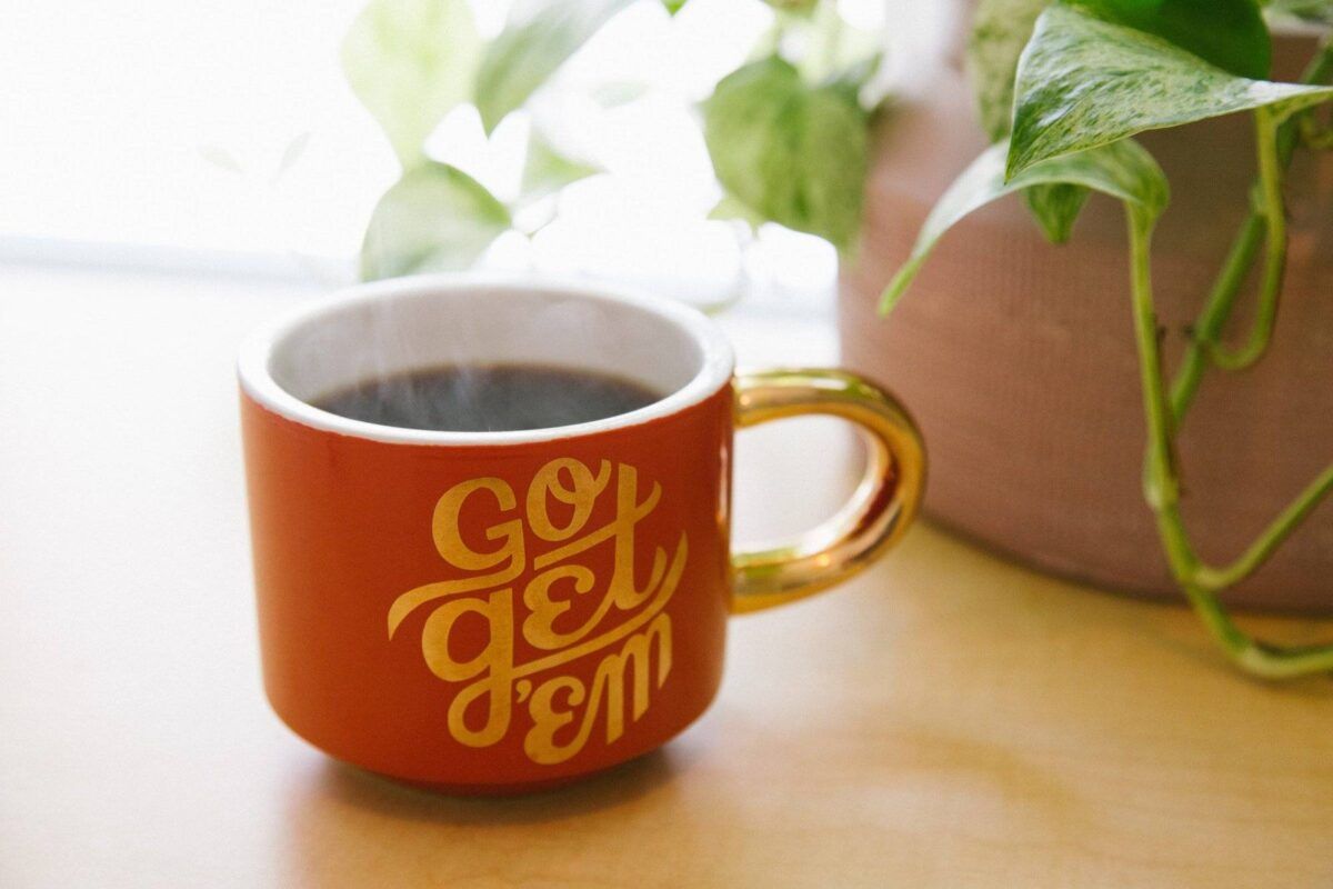 Veranstaltungen 7 Kaffeebecher mit Aufschrift "Go Get'em!"